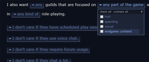 Star Wars: The Old Republic Advanced Guild Search